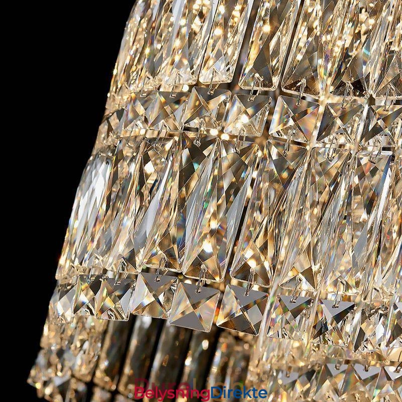 Lang Krystall Pendellampe Luksuriøs Dekorasjonstaklampe