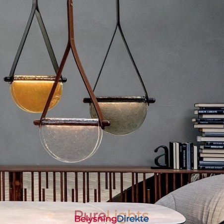 Moderne Minimalistisk Taklampe I Glass Med Belteform