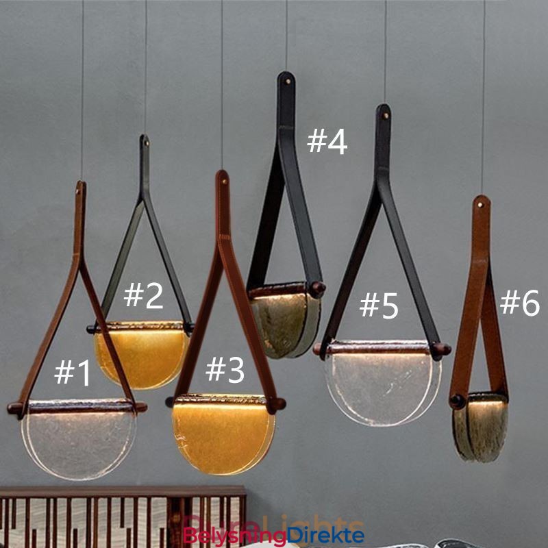 Moderne Minimalistisk Taklampe I Glass Med Belteform