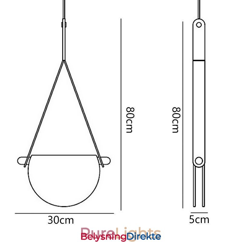 Moderne Minimalistisk Taklampe I Glass Med Belteform