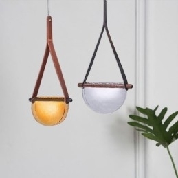 Moderne Minimalistisk Taklampe I Glass Med Belteform