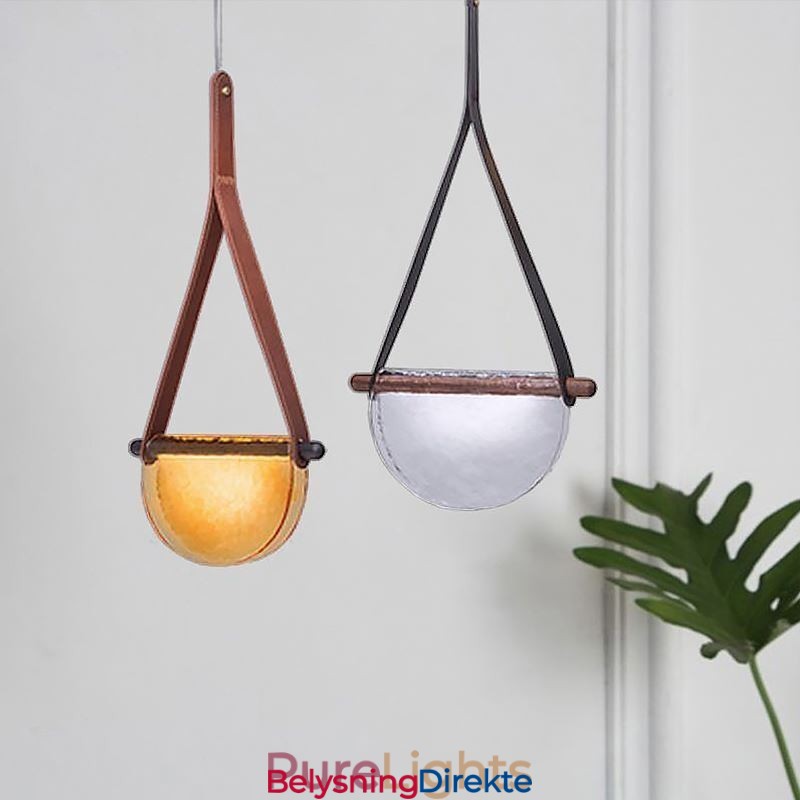 Moderne Minimalistisk Taklampe I Glass Med Belteform