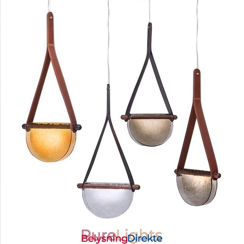 Moderne Minimalistisk Taklampe I Glass Med Belteform