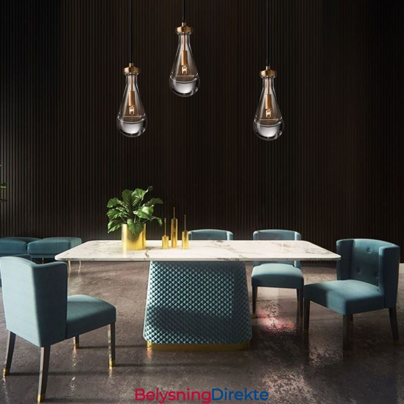 Vanndråpe Pendellampe Moderne Minimalistisk Kobber Kunst Taklampe