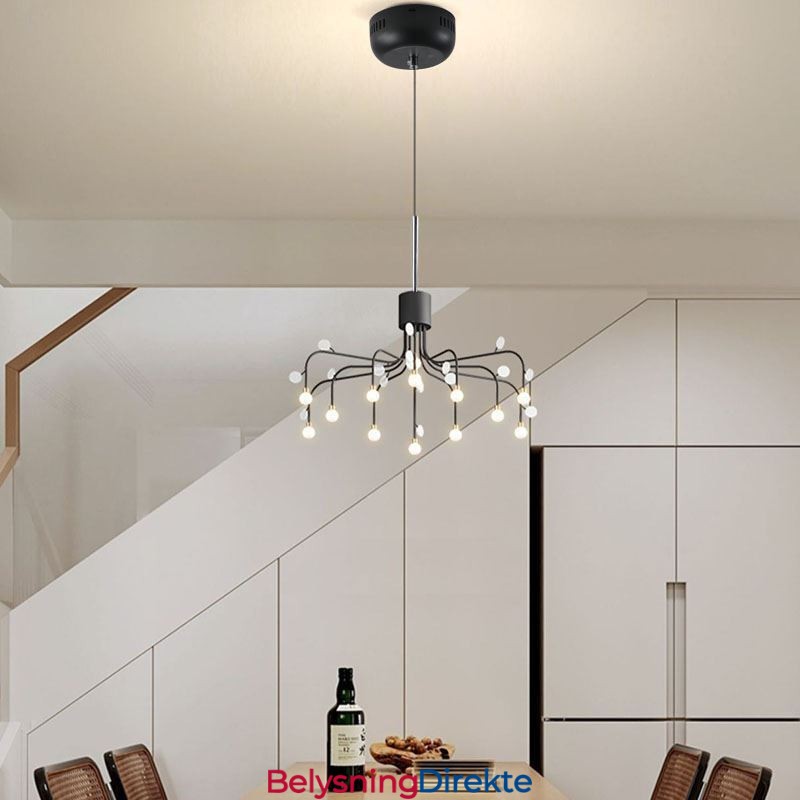 Pendellampe Nordisk Kreativ Naturhvit Taklampe 14 Lys