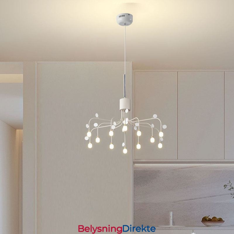 Pendellampe Nordisk Kreativ Naturhvit Taklampe 14 Lys