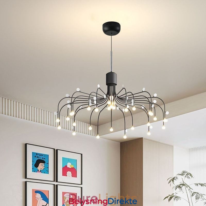 Pendellampe Nordisk Kreativ Naturhvit Taklampe 30 Lys