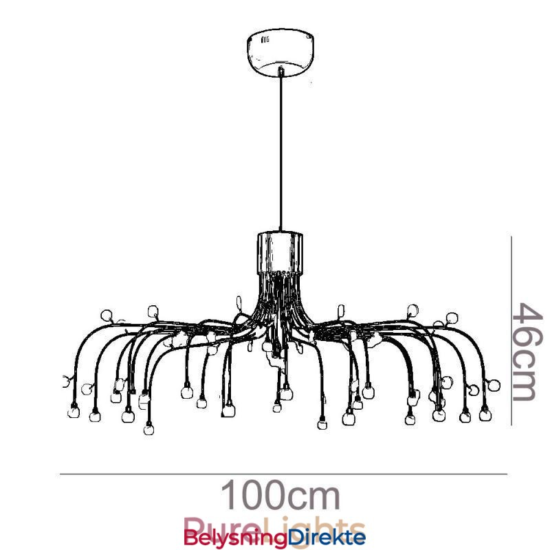 Pendellampe Nordisk Kreativ Naturhvit Taklampe 30 Lys