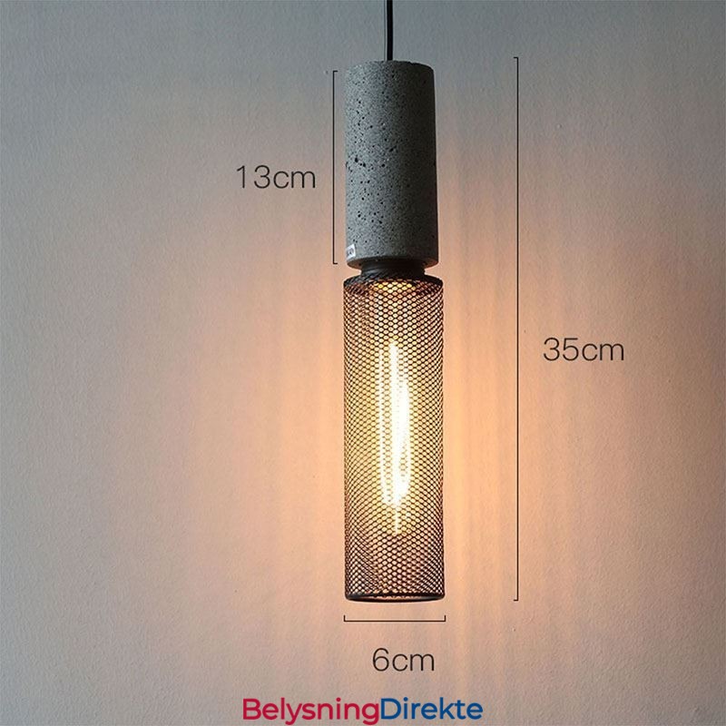 Svart Pendellampe I Sement, Landlig Retro-Taklampe