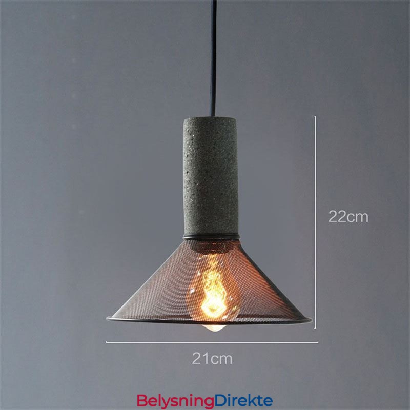 Svart Pendellampe I Sement, Landlig Retro-Taklampe