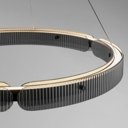 Sirkelformet Pendellampe 60 80 Cm Glasstaklampe Trinnløs Dimbar Med Fjernkontroll