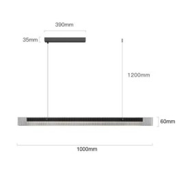 Pendellampe 100 Cm I Glass, Trinnløs Dimbar Med Fjernkontroll