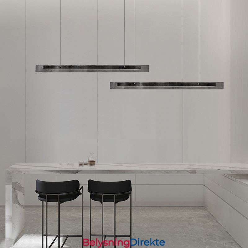 Pendellampe 100 Cm I Glass, Trinnløs Dimbar Med Fjernkontroll