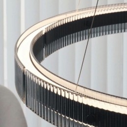 Glass Pendellampe 60 80 Cm Sirkelformet Taklampe Trinnløs Dimbar Med Fjernkontroll