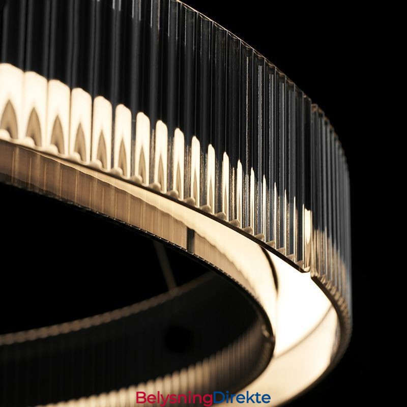 Glass Pendellampe 60 80 Cm Sirkelformet Taklampe Trinnløs Dimbar Med Fjernkontroll