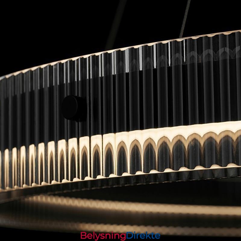 Glass Pendellampe 60 80 Cm Sirkelformet Taklampe Trinnløs Dimbar Med Fjernkontroll