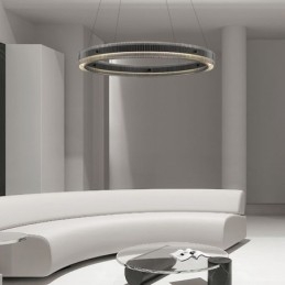 Glass Pendellampe 60 80 Cm Sirkelformet Taklampe Trinnløs Dimbar Med Fjernkontroll