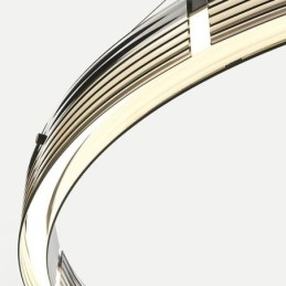 Taklampe I Glass 60+80 Cm, Sirkeldekorasjon, Dobbel, Sirkelformet Anhengslampe, Trikromatisk Dimming