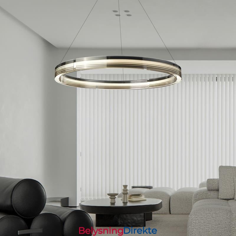 Pendellampe 60 80 Cm Sirkulær Glasstaklampe Trikromatisk Dimming