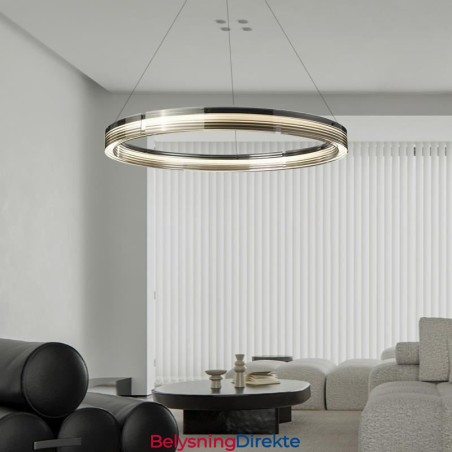 Pendellampe 60 80 Cm Sirkulær Glasstaklampe Trikromatisk Dimming