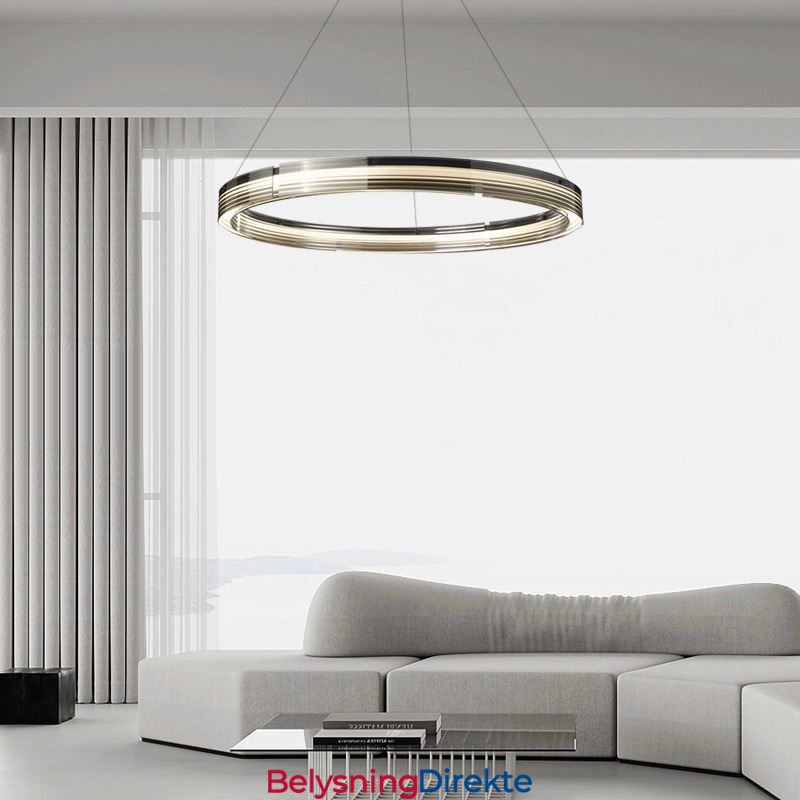 Pendellampe 60 80 Cm Sirkulær Glasstaklampe Trikromatisk Dimming