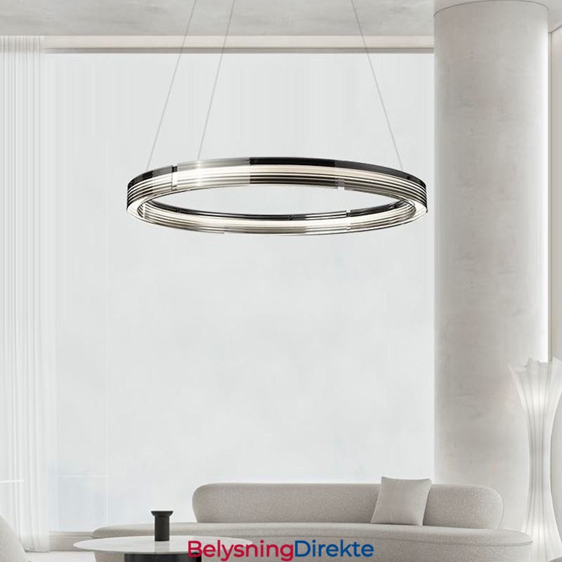 Pendellampe 60 80 Cm Sirkulær Glasstaklampe Trikromatisk Dimming