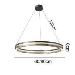 Pendellampe 60 80 Cm Sirkulær Glasstaklampe Trikromatisk Dimming
