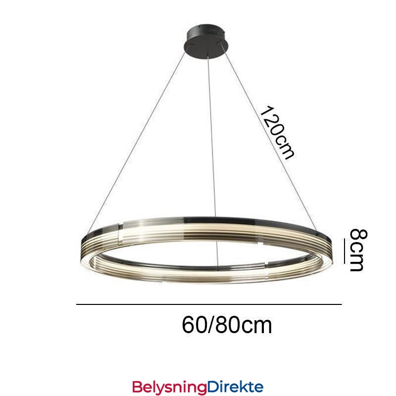 Pendellampe 60 80 Cm Sirkulær Glasstaklampe Trikromatisk Dimming