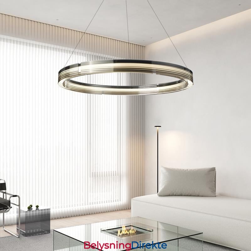 Pendellampe 60 80 Cm Sirkulær Glasstaklampe Trikromatisk Dimming