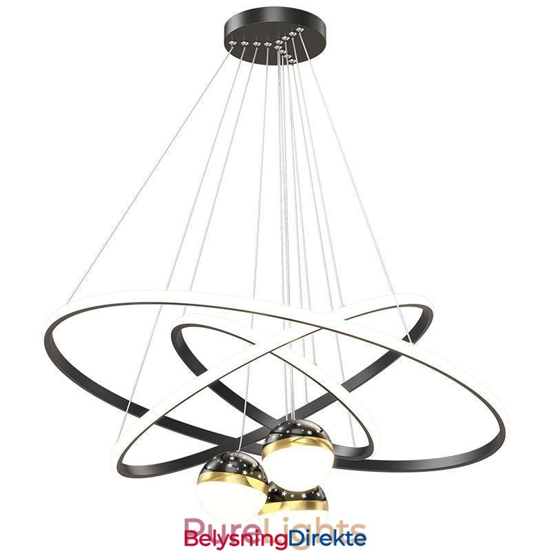 Enkel Pendellampe I Smijern Med Tre Sirkler I Silikon