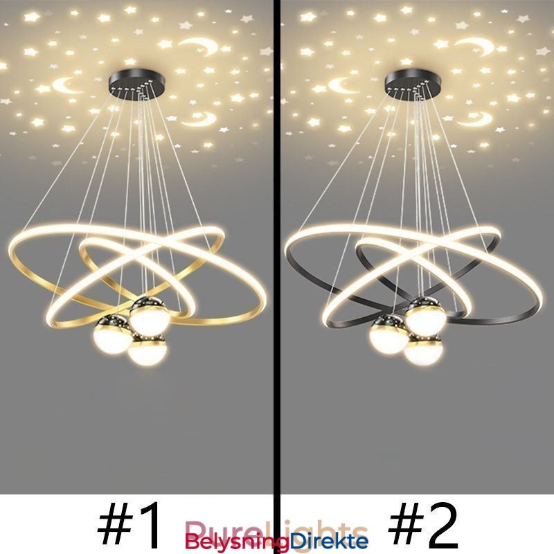 Enkel Pendellampe I Smijern Med Tre Sirkler I Silikon