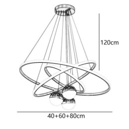 Enkel Pendellampe I Smijern Med Tre Sirkler I Silikon