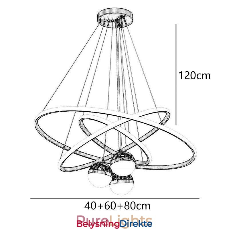 Enkel Pendellampe I Smijern Med Tre Sirkler I Silikon