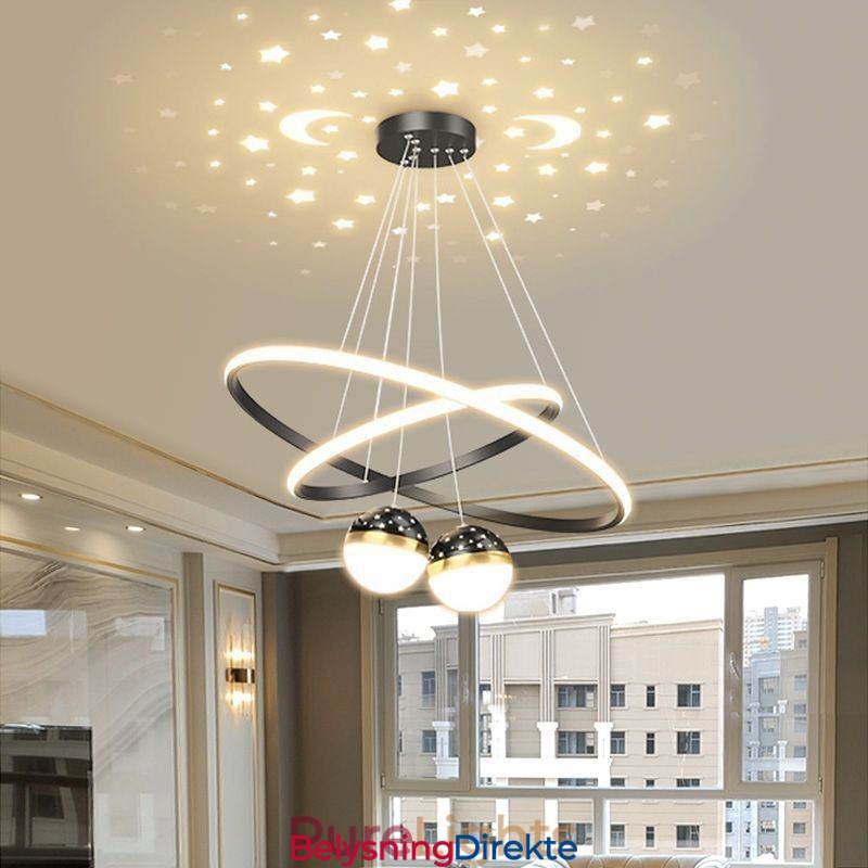 Moderne Pendellampe Smijern Silikon Dobbel Sirkelring Taklampe