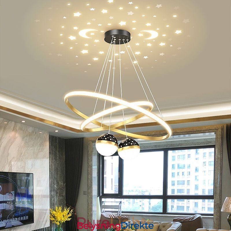 Moderne Pendellampe Smijern Silikon Dobbel Sirkelring Taklampe