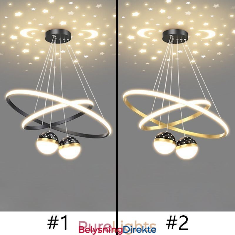 Moderne Pendellampe Smijern Silikon Dobbel Sirkelring Taklampe