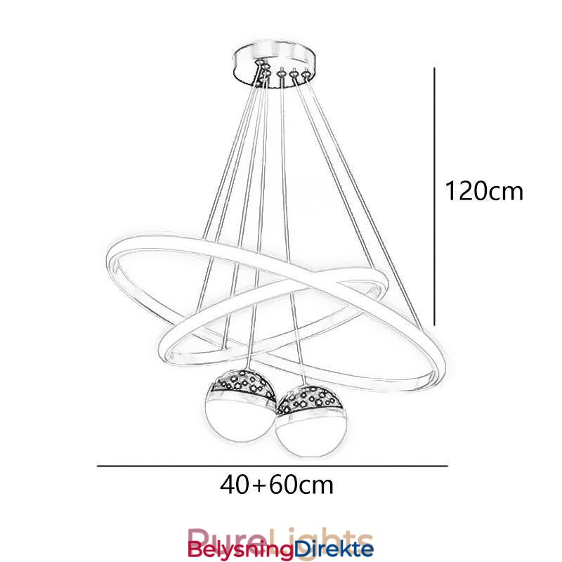 Moderne Pendellampe Smijern Silikon Dobbel Sirkelring Taklampe