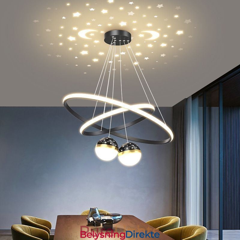 Moderne Pendellampe Smijern Silikon Dobbel Sirkelring Taklampe