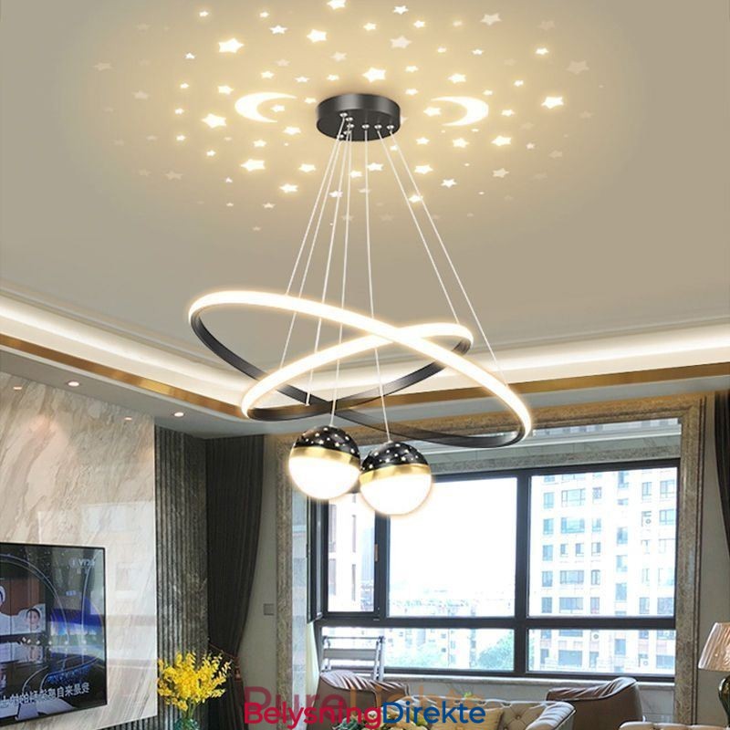 Moderne Pendellampe Smijern Silikon Dobbel Sirkelring Taklampe