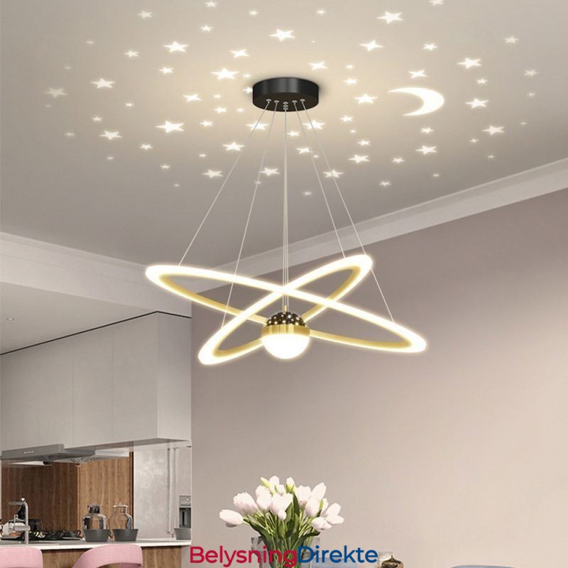 Pendellampe I Smijern I Akryl, Stjernehimmel, Ringformet Taklampe