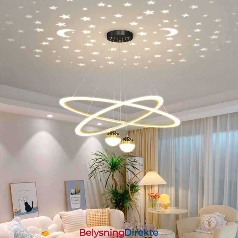 Pendellampe I Smijern I Akryl, Stjernehimmel, Ringformet Taklampe