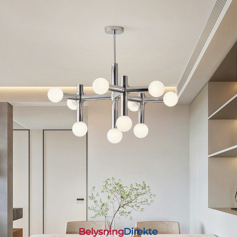 Enkel Pendellampe I Smijern Med Magiske Bønner Og Molekyltaklampe