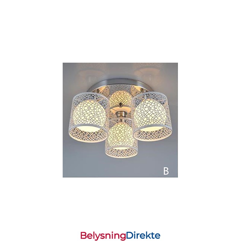 Tre-Lyss Taklampe I Glass, Innfelt Montering