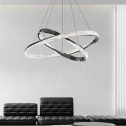 Pendellampe I Smijern Med Dobbel Sirkelformet Akrylring