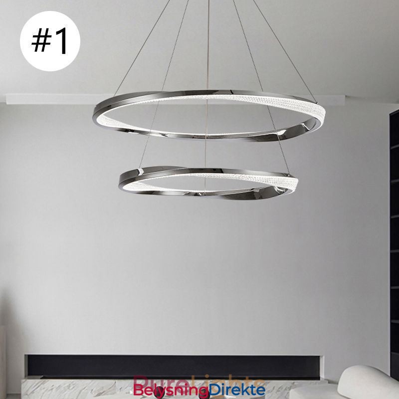 Pendellampe I Smijern Med Dobbel Sirkelformet Akrylring