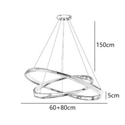 Pendellampe I Smijern Med Dobbel Sirkelformet Akrylring