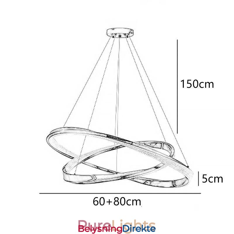 Pendellampe I Smijern Med Dobbel Sirkelformet Akrylring
