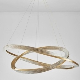 Pendellampe I Smijern Med Dobbel Sirkelformet Akrylring