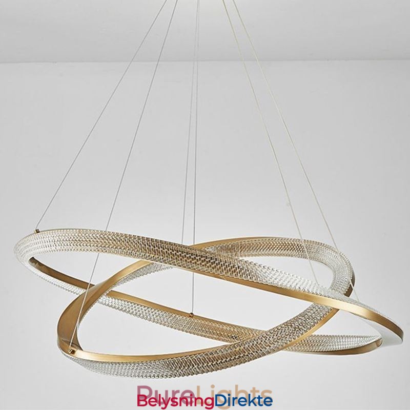 Pendellampe I Smijern Med Dobbel Sirkelformet Akrylring