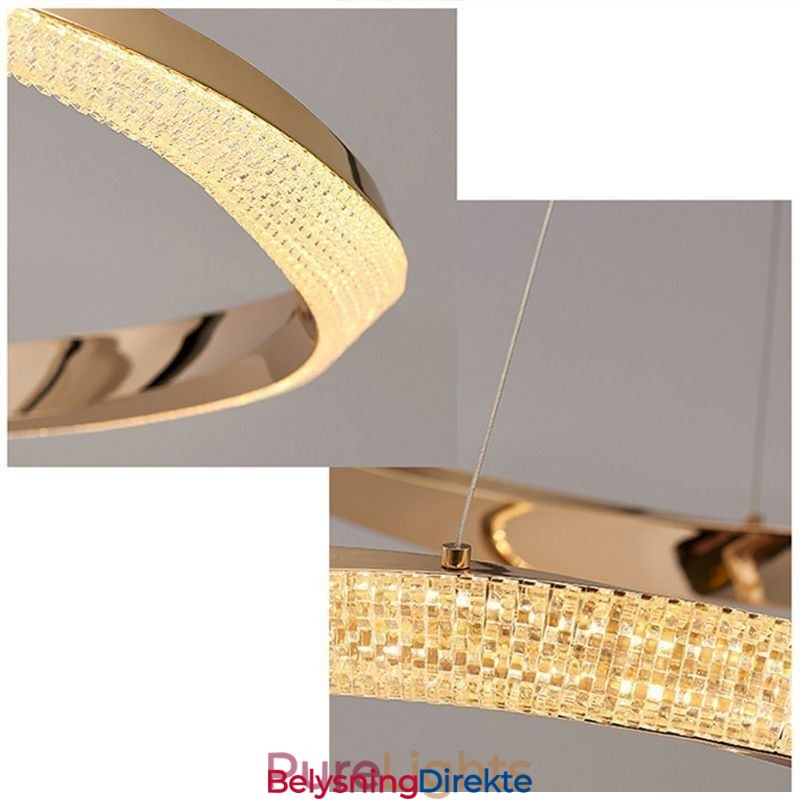 Pendellampe I Smijern Med Dobbel Sirkelformet Akrylring